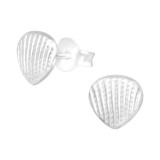 Shell - 925 Sterling Silver Simple Stud Earrings SD26073