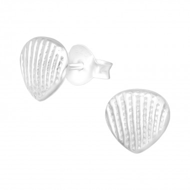 Shell - 925 Sterling Silver Simple Stud Earrings SD26073