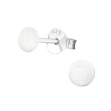 Round - 925 Sterling Silver Simple Stud Earrings SD26181
