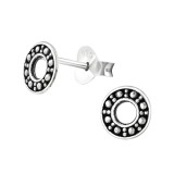 Round - 925 Sterling Silver Simple Stud Earrings SD26225