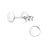 Round - 925 Sterling Silver Simple Stud Earrings SD26819