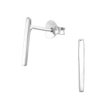 Bar - 925 Sterling Silver Simple Stud Earrings SD26927