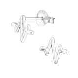 Heartbeat - 925 Sterling Silver Simple Stud Earrings SD27002