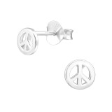 Peace - 925 Sterling Silver Simple Stud Earrings SD27008
