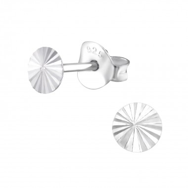Round - 925 Sterling Silver Simple Stud Earrings SD27306