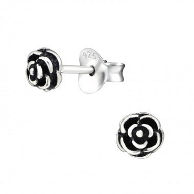 Rose - 925 Sterling Silver Simple Stud Earrings SD27754
