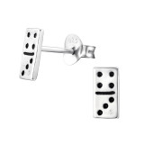 Domino - 925 Sterling Silver Simple Stud Earrings SD28255