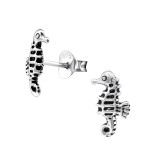 Sea Horse - 925 Sterling Silver Simple Stud Earrings SD28274