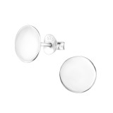 Round - 925 Sterling Silver Simple Stud Earrings SD28603