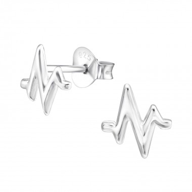 Pulse - 925 Sterling Silver Simple Stud Earrings SD28607