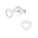 Heart - 925 Sterling Silver Simple Stud Earrings SD29101