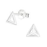 Pyramid - 925 Sterling Silver Simple Stud Earrings SD29362