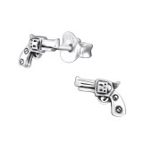 Gun - 925 Sterling Silver Simple Stud Earrings SD29611