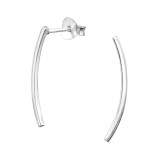 Curve - 925 Sterling Silver Simple Stud Earrings SD29628