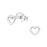 Heart - 925 Sterling Silver Simple Stud Earrings SD30243