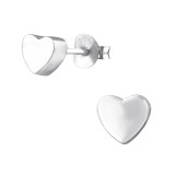 3D Heart - 925 Sterling Silver Simple Stud Earrings SD30252