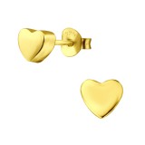 3D Heart - 925 Sterling Silver Simple Stud Earrings SD30253