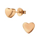 3D Heart - 925 Sterling Silver Simple Stud Earrings SD30254