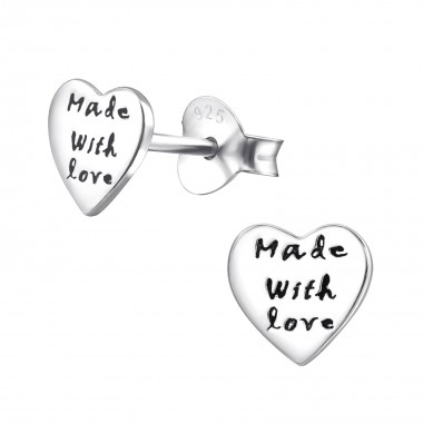 Made With Love - 925 Sterling Silver Simple Stud Earrings SD30273