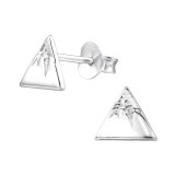 Mountain Top - 925 Sterling Silver Simple Stud Earrings SD30276