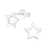 Star - 925 Sterling Silver Simple Stud Earrings SD30930