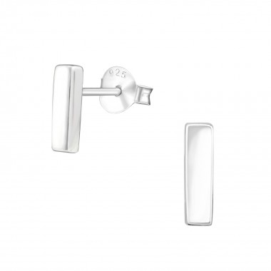ฺbar - 925 Sterling Silver Simple Stud Earrings SD30931