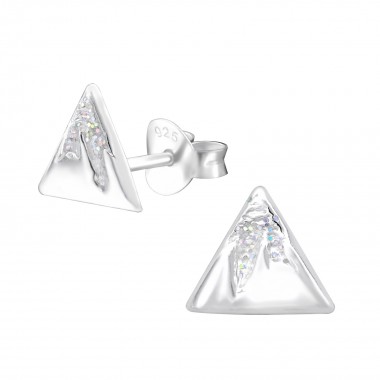 Mountain - 925 Sterling Silver Simple Stud Earrings SD30946
