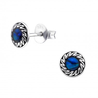 Round - 925 Sterling Silver Simple Stud Earrings SD30949
