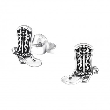 Boots - 925 Sterling Silver Simple Stud Earrings SD31164