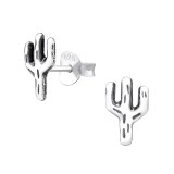 Cactus - 925 Sterling Silver Simple Stud Earrings SD31313