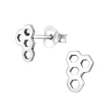Geometric - 925 Sterling Silver Simple Stud Earrings SD31379
