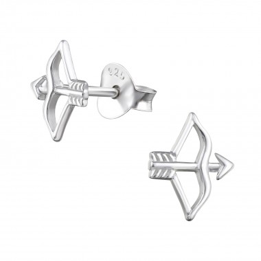 Arrow - 925 Sterling Silver Simple Stud Earrings SD31384