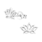 Lotus Flower - 925 Sterling Silver Simple Stud Earrings SD31385