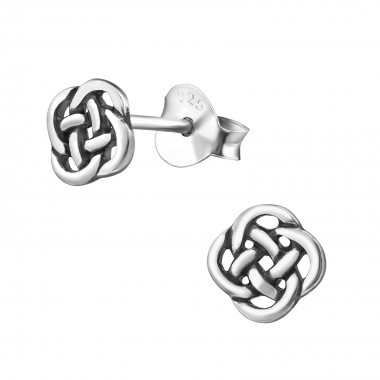 Celtic - 925 Sterling Silver Simple Stud Earrings SD31422