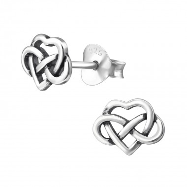 Celtic Heart - 925 Sterling Silver Simple Stud Earrings SD31424