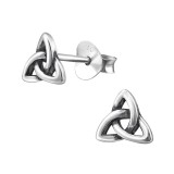 Trinity Knot - 925 Sterling Silver Simple Stud Earrings SD31429