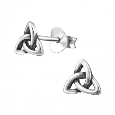 Trinity Knot - 925 Sterling Silver Simple Stud Earrings SD31429