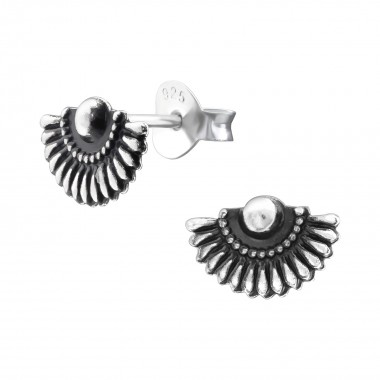 Ethnic - 925 Sterling Silver Simple Stud Earrings SD31592