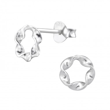 Twist - 925 Sterling Silver Simple Stud Earrings SD31595