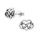Celtic Heart - 925 Sterling Silver Simple Stud Earrings SD31603