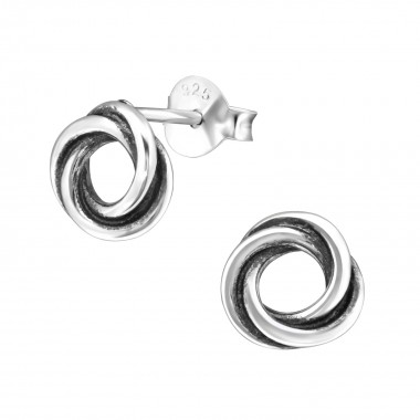 Knot - 925 Sterling Silver Simple Stud Earrings SD31606