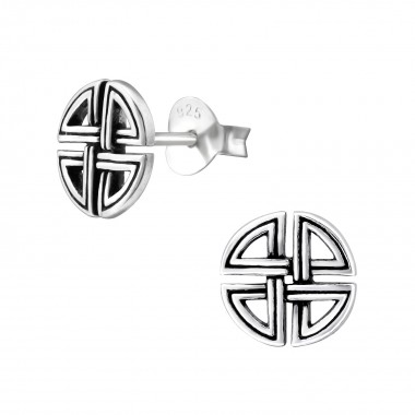 Celtic - 925 Sterling Silver Simple Stud Earrings SD31610