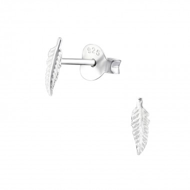 Feather - 925 Sterling Silver Simple Stud Earrings SD31692