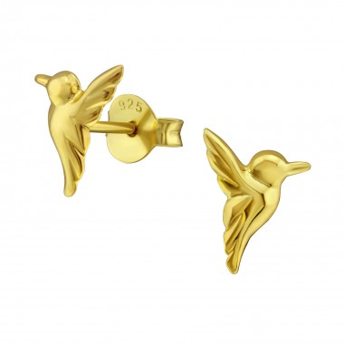 Bird - 925 Sterling Silver Simple Stud Earrings SD31804