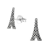 Eiffel Tower - 925 Sterling Silver Simple Stud Earrings SD31807