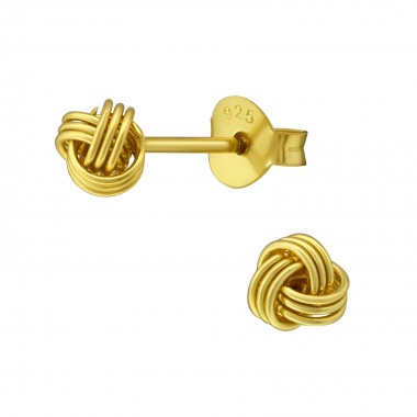 Knot - 925 Sterling Silver Simple Stud Earrings SD33403