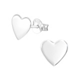 Heart - 925 Sterling Silver Simple Stud Earrings SD33624