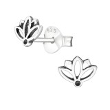 Lotus Flower - 925 Sterling Silver Simple Stud Earrings SD33797