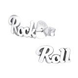 Rock & Roll - 925 Sterling Silver Simple Stud Earrings SD34061