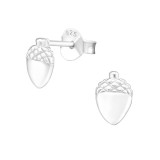 Acorn - 925 Sterling Silver Simple Stud Earrings SD34632